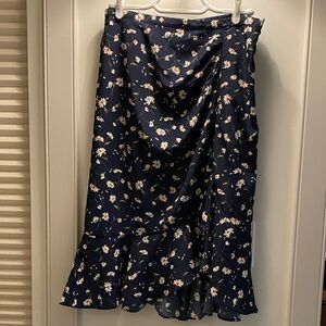 Heartloom Asymmetrical Skirt in Navy Floral